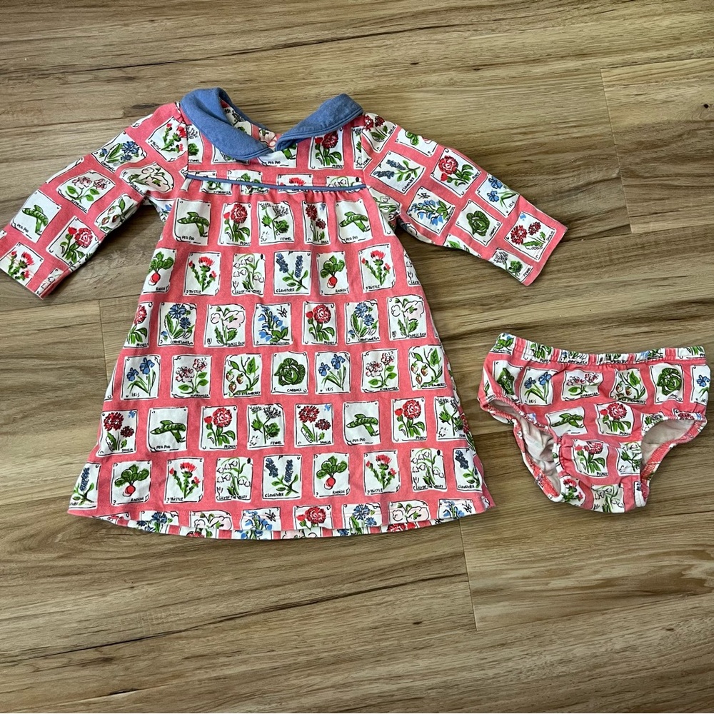 Baby Boden Garden Seed Packet Dress